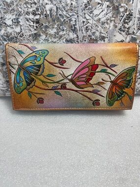 Anuschka Colorful Butterfly Women's Leather Wallet